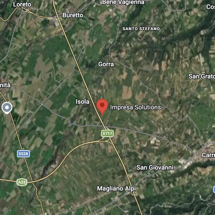 immagine della posizione sulla mappa della sede di Impresa Solutions