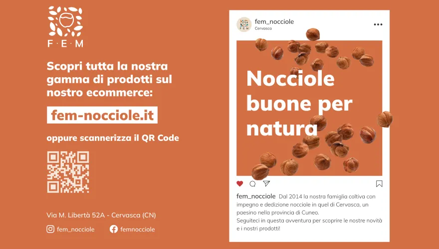 immagine di una pubblicità di FEM nocciole