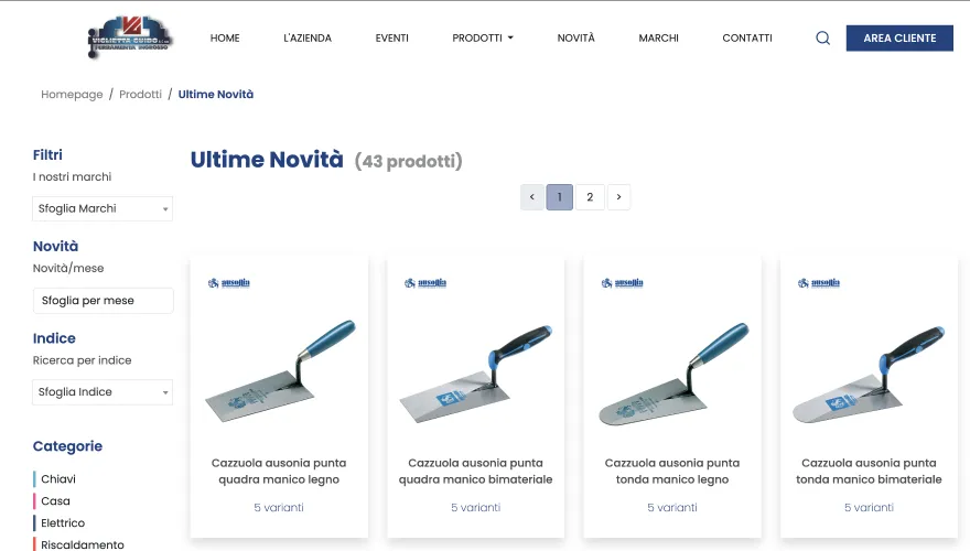 immagine dell'e-commerce viglietta guido
