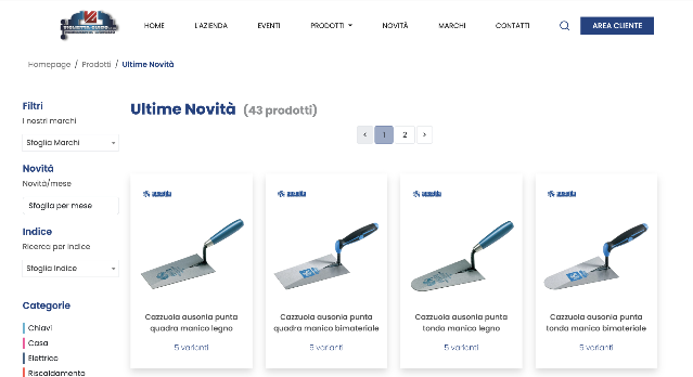 immagine del catalogo dell'ecommerce della Viglietta Guido