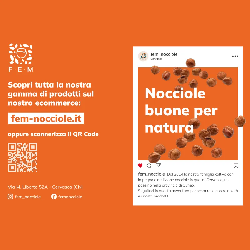 immagine di una pubblicità di FEM nocciole