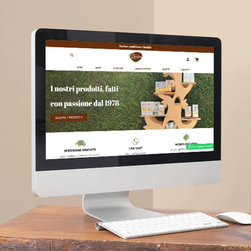 immagine dell'e-commerce di molino zanone su pc