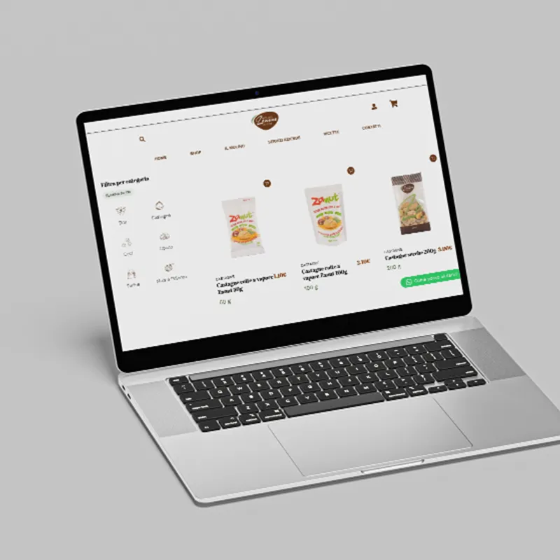 immagine dell'e-commerce di molino zanone su portatile